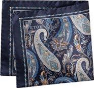Eton Paisley Silk Twill Pocket Square