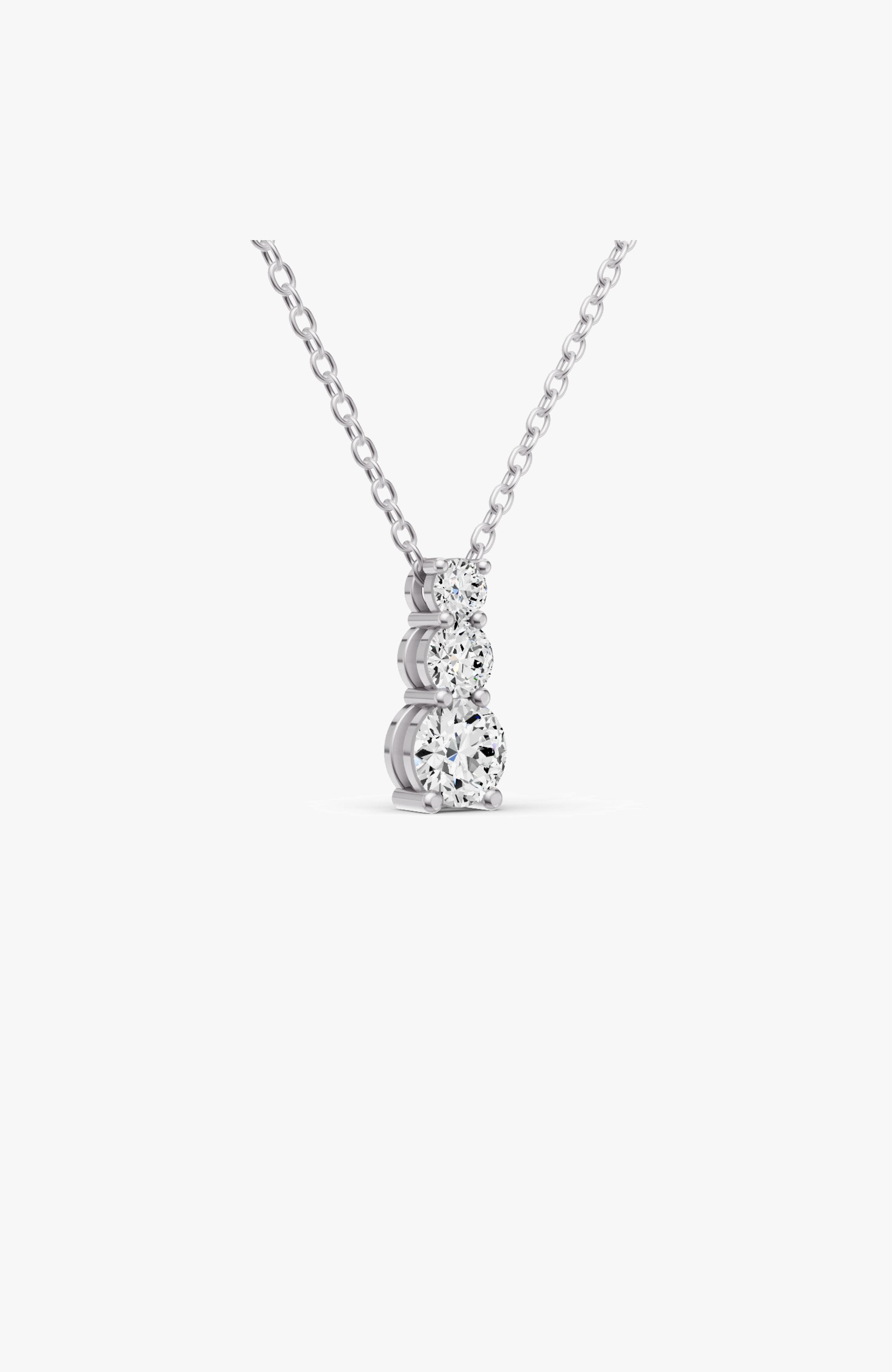 SEREIA OFFICIAL 14K Gold 1 ct Round Lab Grown Diamond Three Stone Snow ...