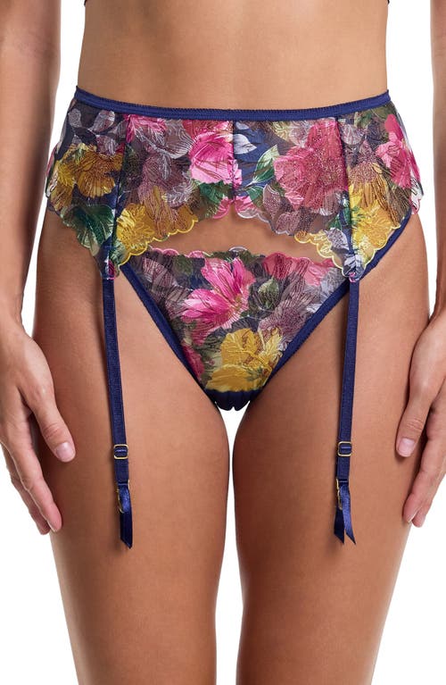 Hanky Panky Wildly Bloom Garter Belt in Dark Sky (Blue) 