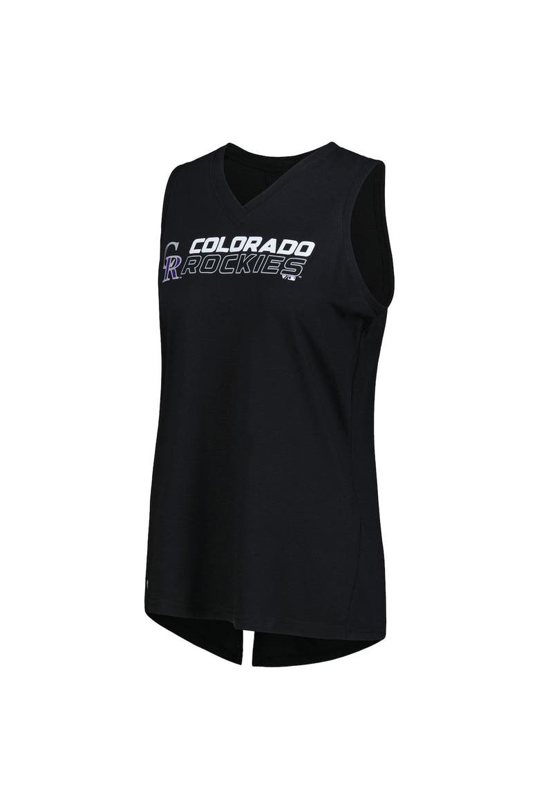 Women's Levelwear  Black Colorado Rockies Paisley Chase V-Neck Tank Top, Alternate, color, Black