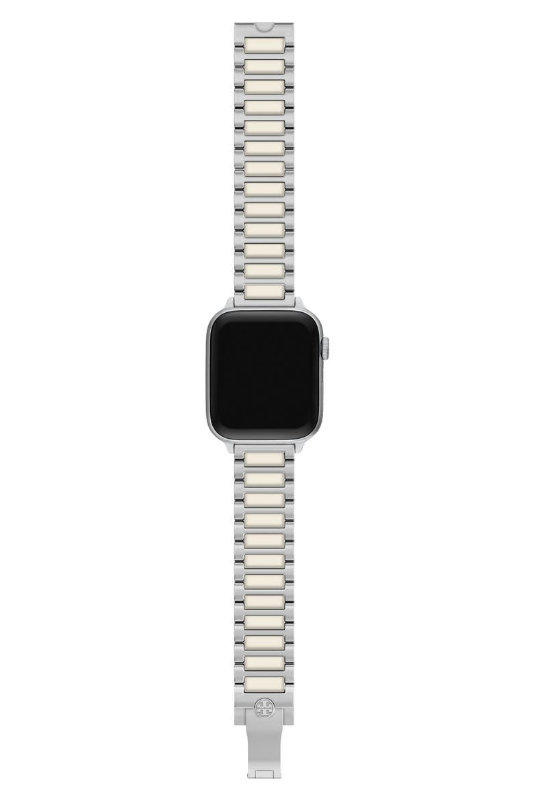 The Kira 18mm Apple Watch® Bracelet Watchband, Alternate, color, IVORY/ SILVER