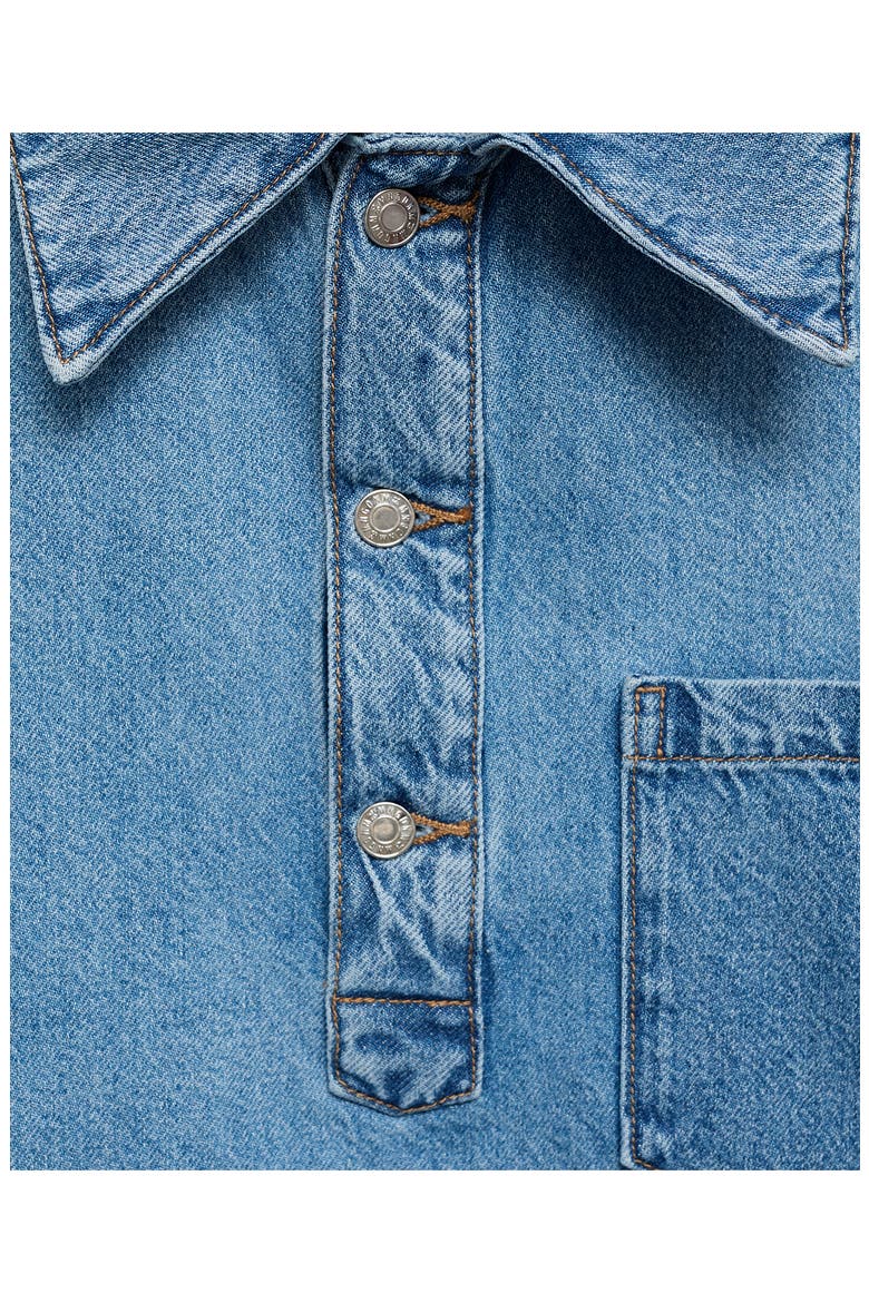 Denim Popover Top, Alternate, color, MEDIUM BLUE