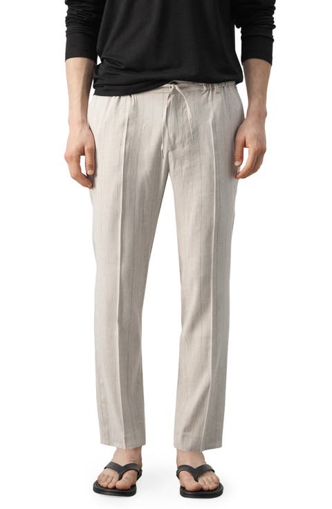 Slim Fit Drawstring Linen Blend Pants