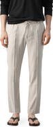MANGO Slim Fit Drawstring Linen Blend Pants