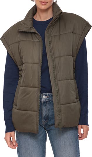 Plus Size Weathercast Diamond Quilted Puffer Longline Vest
