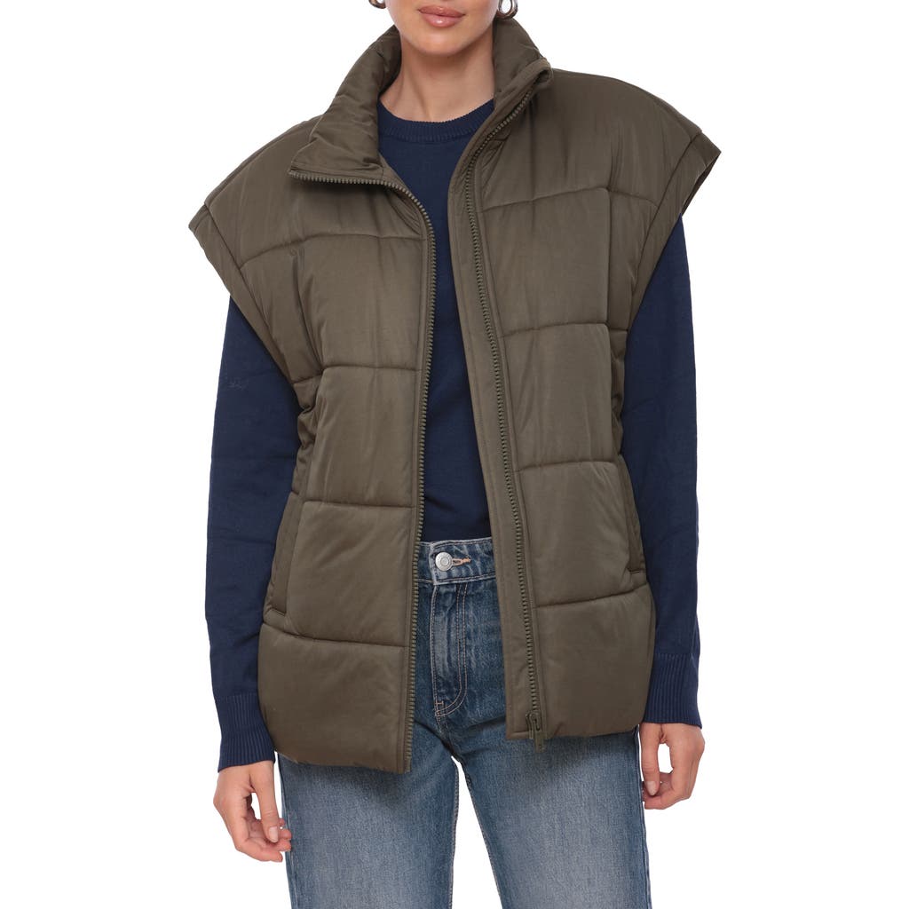 Shop Avec Les Filles Boxy Oversize Quilted Puffer Vest