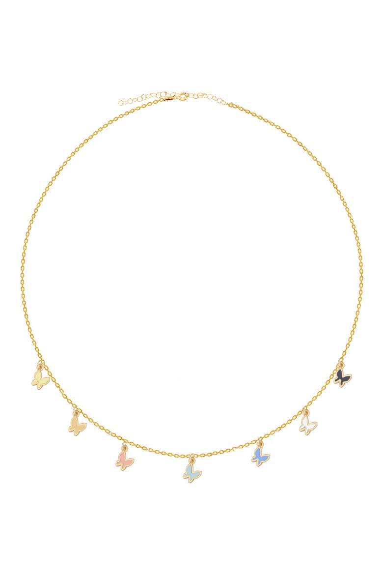 14K Gold Vermeil Candy Pastel Butterfly Necklace, Main, color, GOLD
