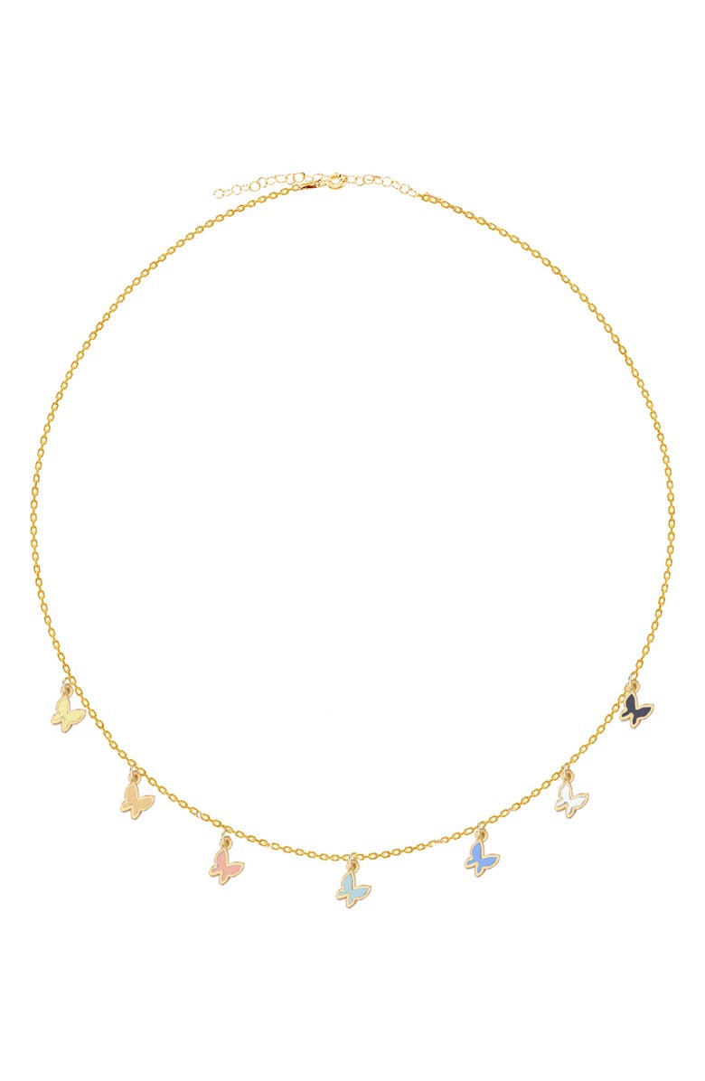 GABI RIELLE 14K Gold Vermeil Candy Pastel Butterfly Necklace, Main, color, 