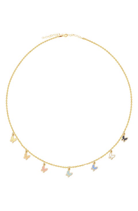 14K Gold Vermeil Candy Pastel Butterfly Necklace