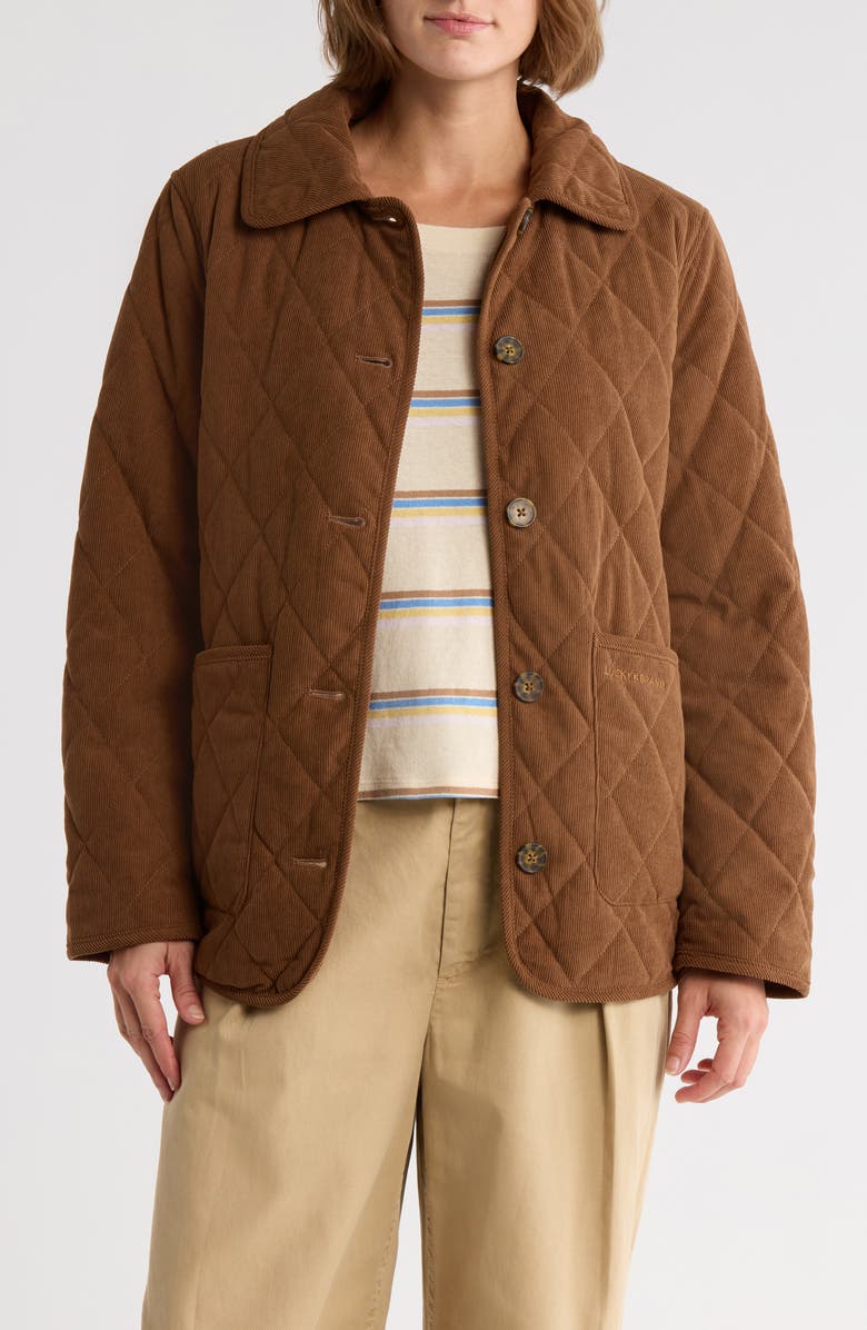 Lucky Brand Quilted Corduroy Barn Jacket, Main, color, Brown