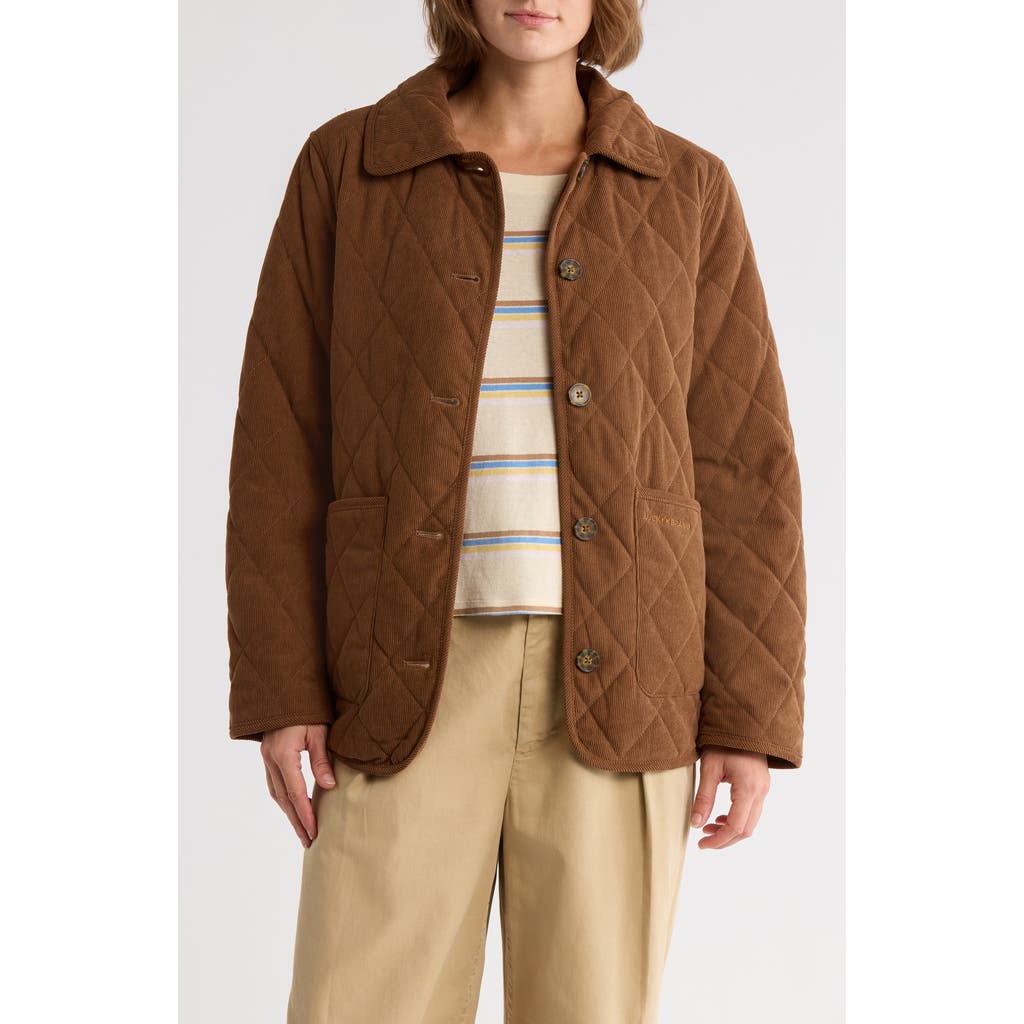 Lucky Brand Quilted Corduroy Barn Jacket In Brown