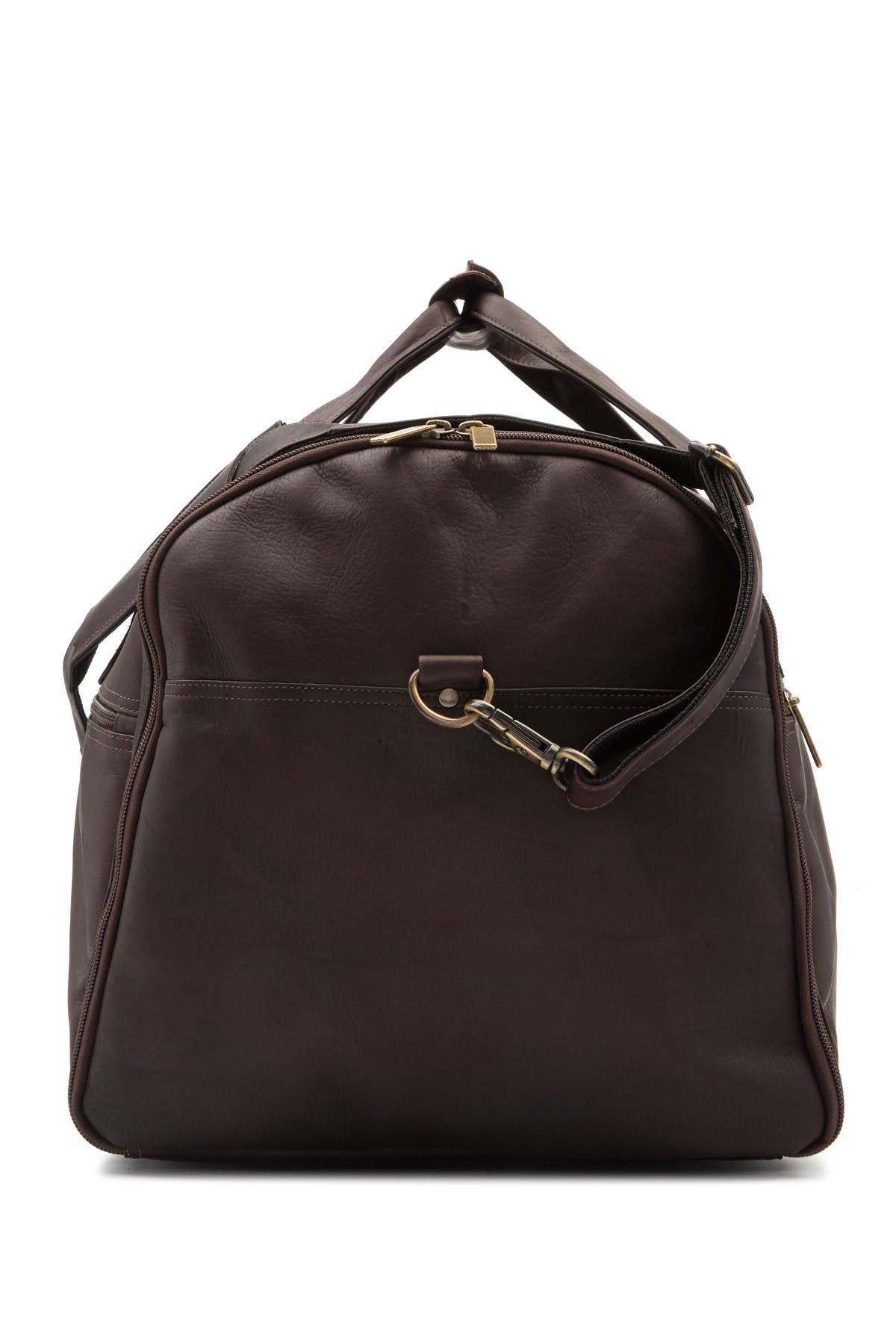 Extra Large Multi Pocket Leather Duffle Bag, Alternate, color, CAFE