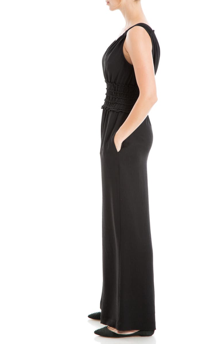 MAX STUDIO V-Neck Cap Sleeve Jumpsuit, Alternate, color, Black