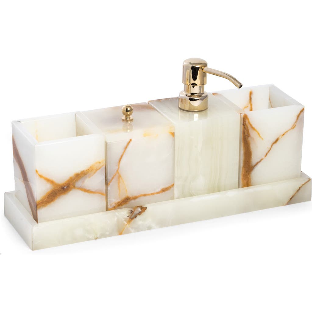 Bey-Berk 5-Piece Marble Vanity Set in Ivory  product
