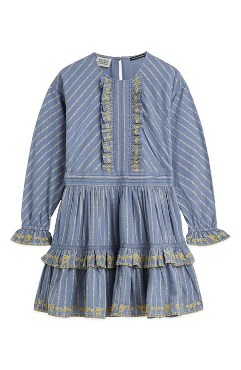 Kids' Festive Lurex Striped Dress