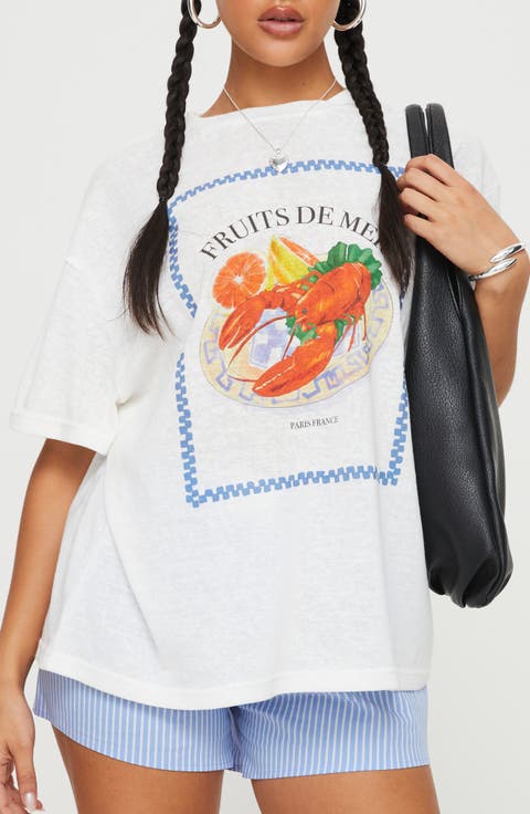 Larry Lobster Oversize Graphic T-Shirt