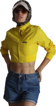 Members Only Women's Mini Cropped Racer Jacket