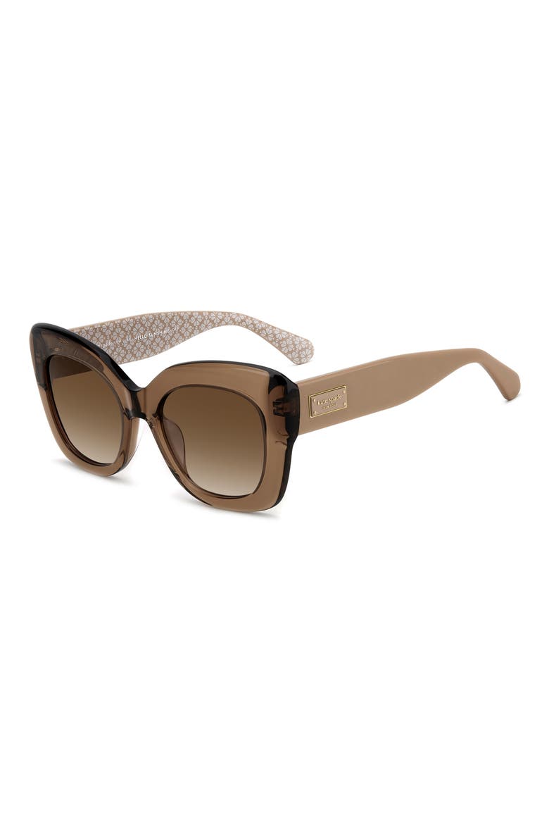 kalie 52mm gradient square sunglasses, Alternate, color, BEIGE CRYSTAL/ BROWN SF
