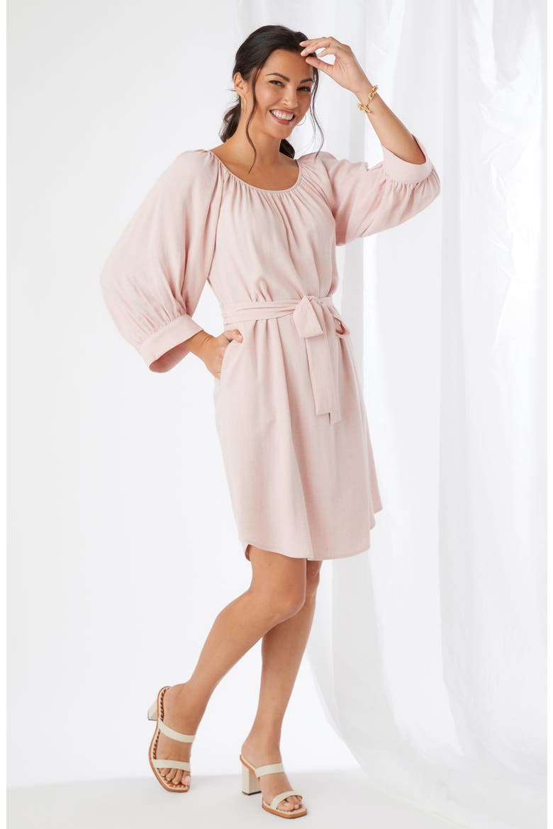Blouson Sleeve Dress, Alternate, color, ROSE