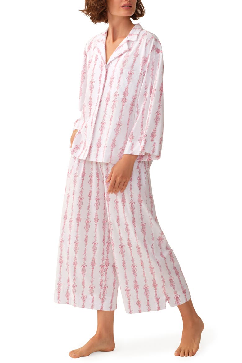 Olivia Pima Cotton Wide Leg Pajamas, Alternate, color, WHITE