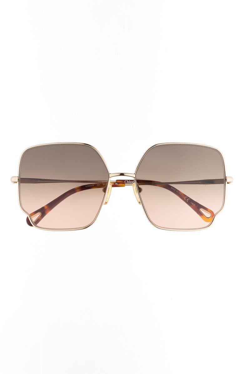 Chloé 60mm Gradient Square Sunglasses, Main, color, 