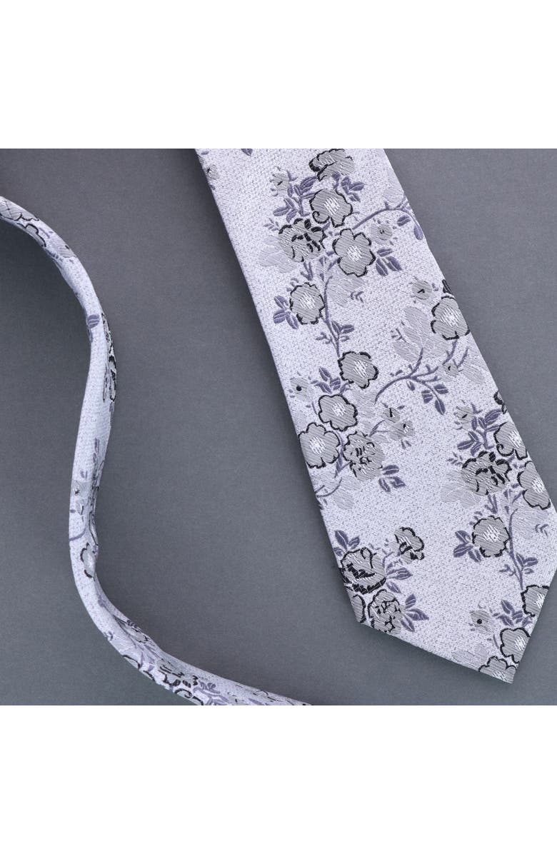 Trafalgar Florian Silk Novelty Necktie, Alternate, color, Grey And Black