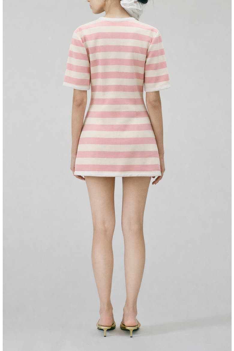 Taylor Stripe Minidress, Alternate, color, PINK IVORY STRIPE