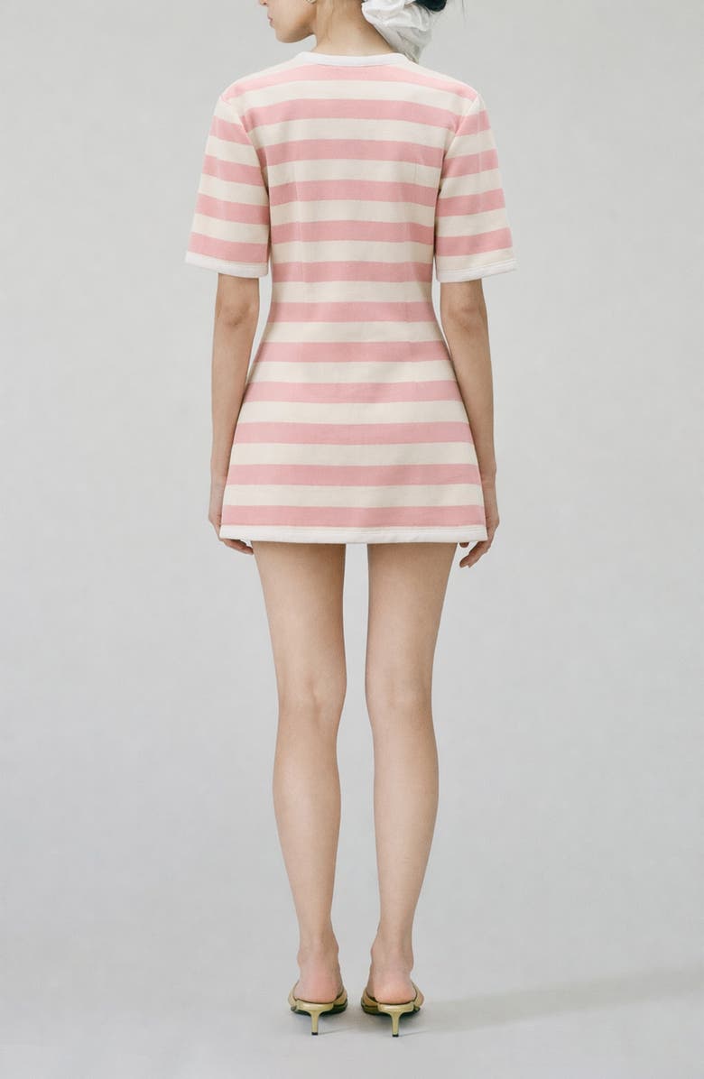 MAUDE CLUB Taylor Stripe Minidress, Alternate, color, Pink Ivory Stripe