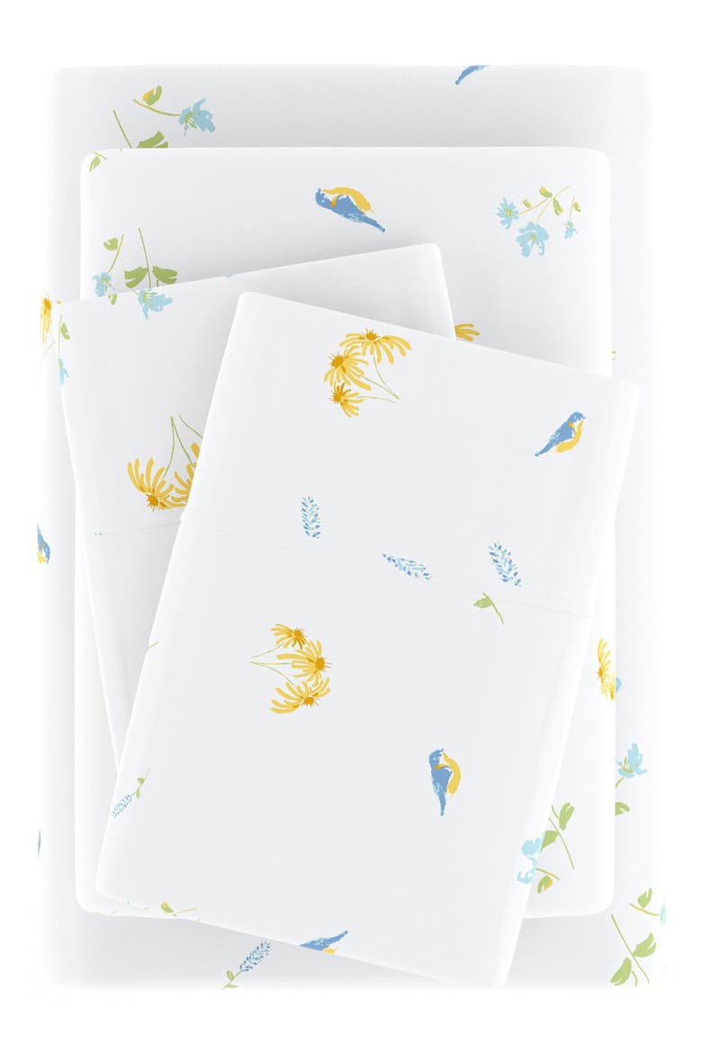HOME SPUN Premium Ultra Soft Bluebirds 4-Piece Sheets Set, Alternate, color, LIGHT BLUE