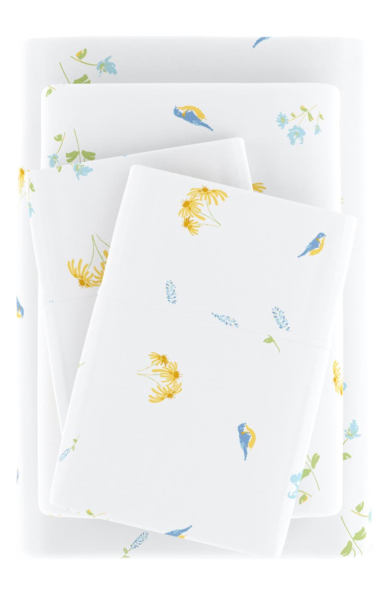 HOMESPUN HOME SPUN Premium Ultra Soft Bluebirds 4-Piece Sheets Set, Alternate, color, Light Blue