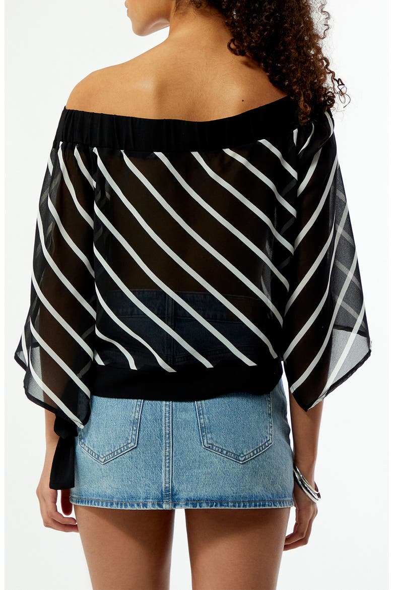 Ken Stripe One-Shoulder Top, Alternate, color, BLACK STRIPE