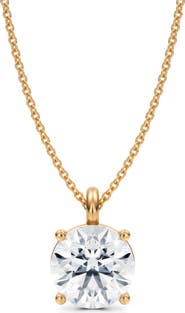 ALLUREZ Round Solitaire Lab Diamond Pendant Necklace 14K 3.00ct