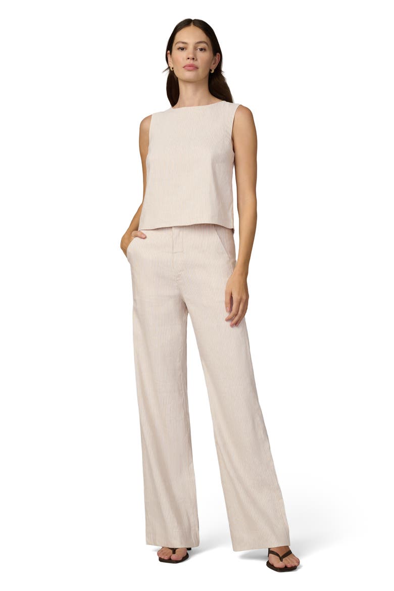 The Clean Stripe Wide Leg Linen Blend Pants, Alternate, color, MIRCO STRIPE