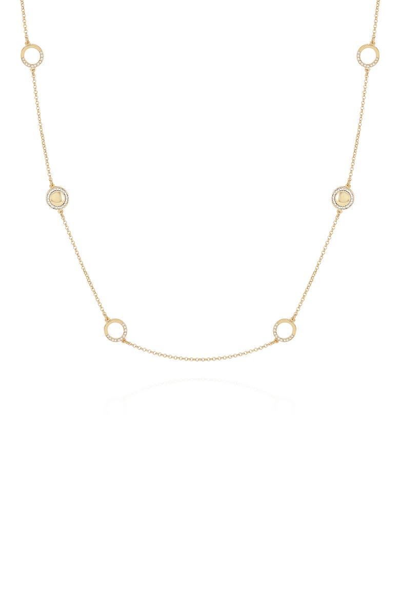Crystal Station Necklace, Main, color, GOLD TONE