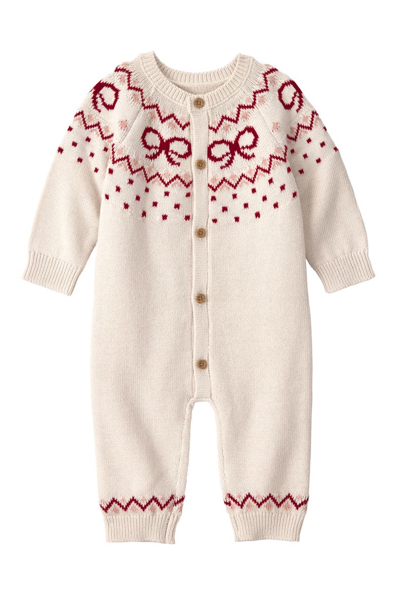 Kids' Organic Cotton Sweater Jumpsuit, Main, color, BOW FAIRISLE