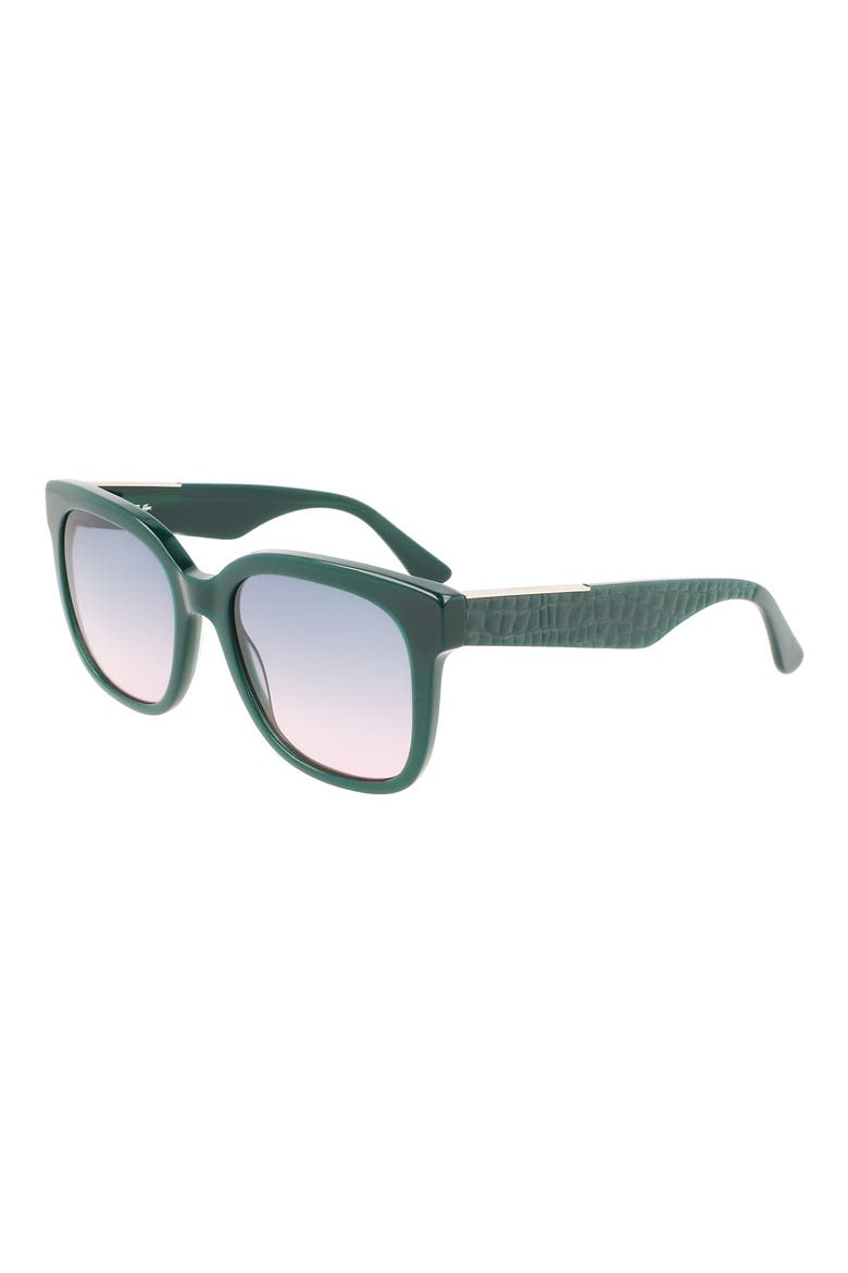 55mm Gradient Rectangular Sunglasses, Alternate, color, OPALIN GREEN