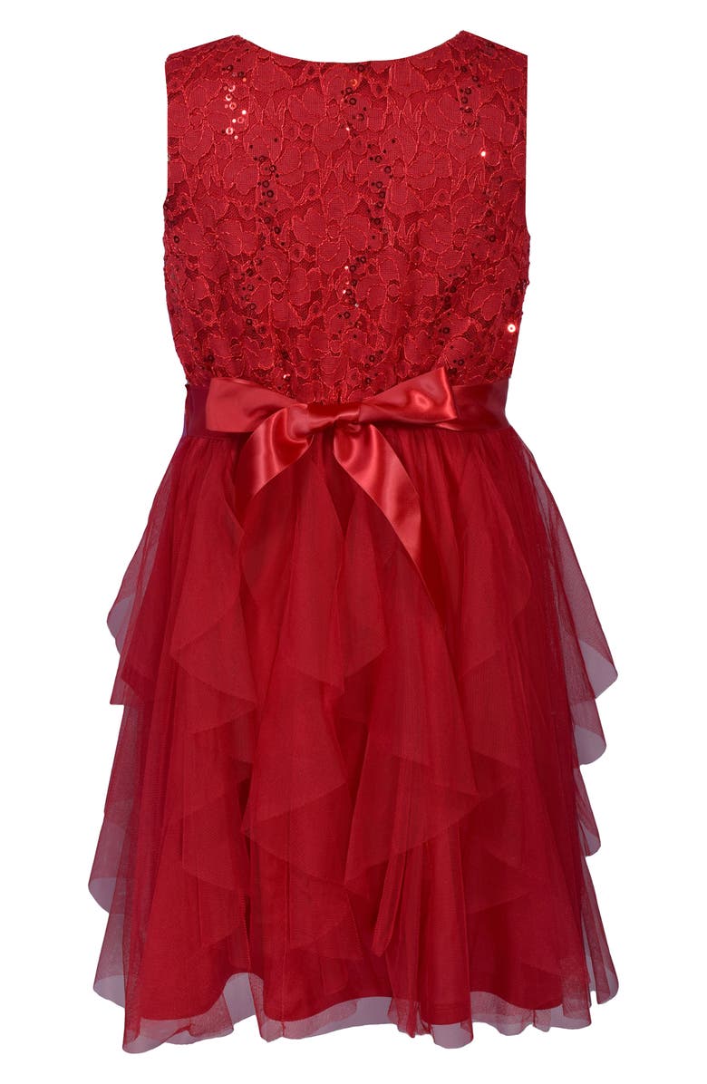 Bonnie Jean Kids' Sleeveless Sequin Lace & Mesh Party Dress, Alternate, color,