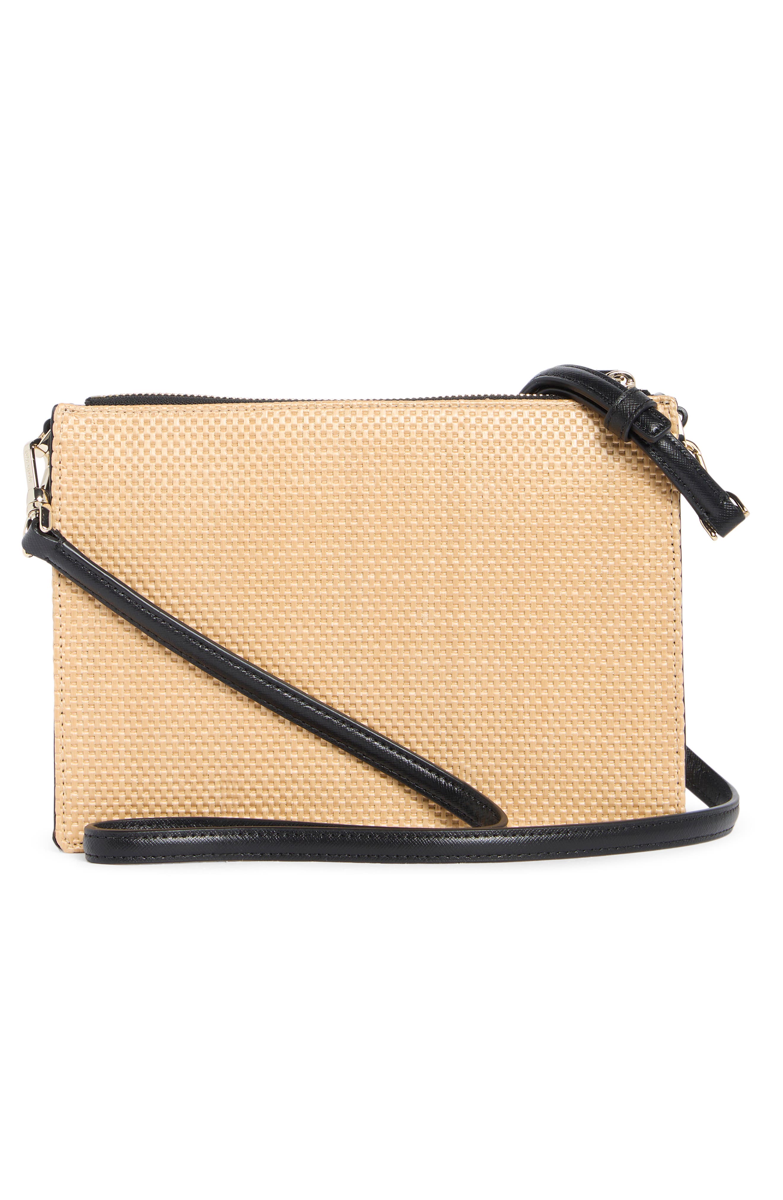cameron straw crossbody bag, Alternate, color, BLACK MULTI.