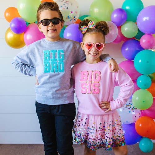 Sweet Wink Big Bro Patch Sweatshirt In Grey