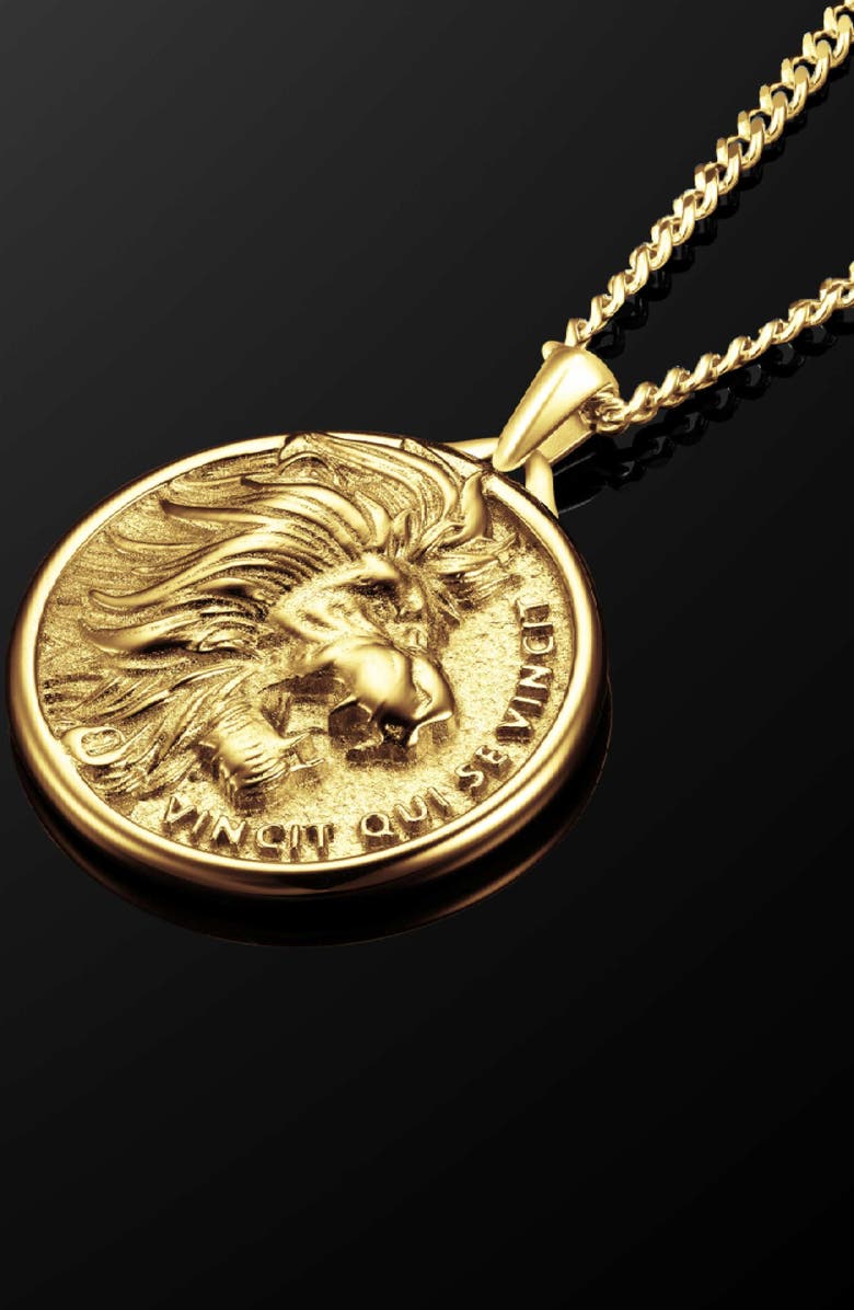 Vincero Men's Lion Pendant Necklace, Alternate, color, Gold