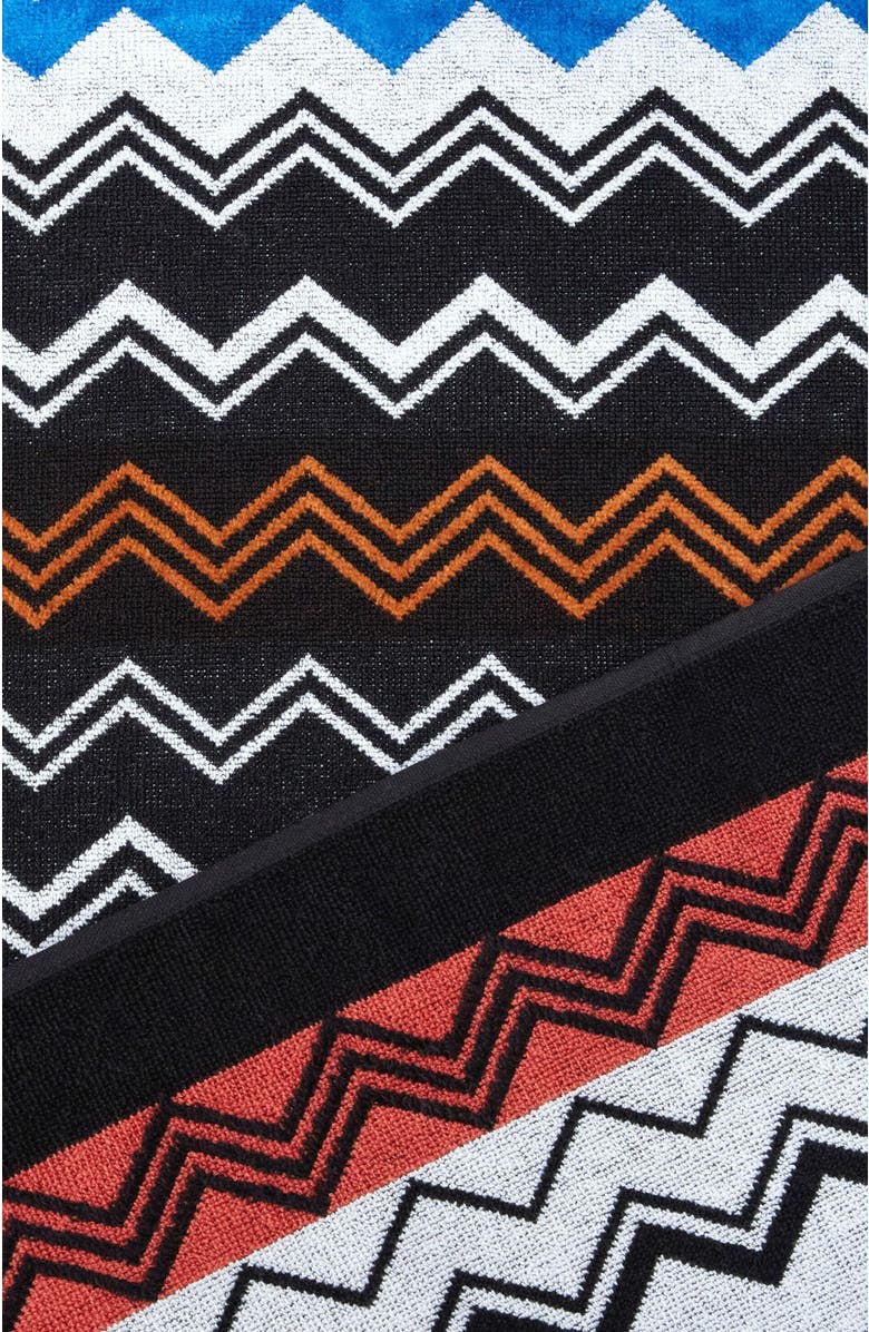 Missoni Home Neoclassic 180x100 Cm Beach Towel In Zigzag Cotton Terry, Alternate, color, Black