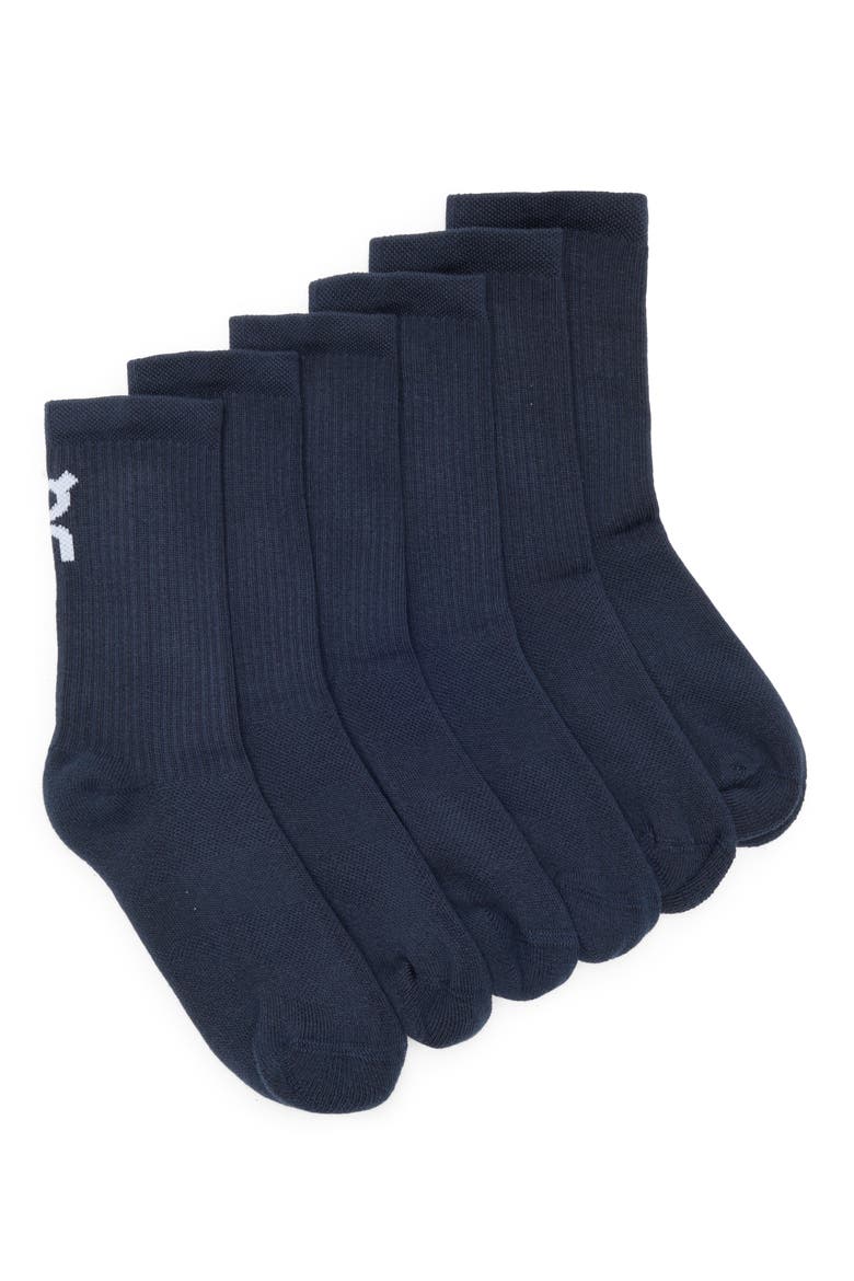 Kids' 3-Pack Crew Socks, Main, color, NAVY