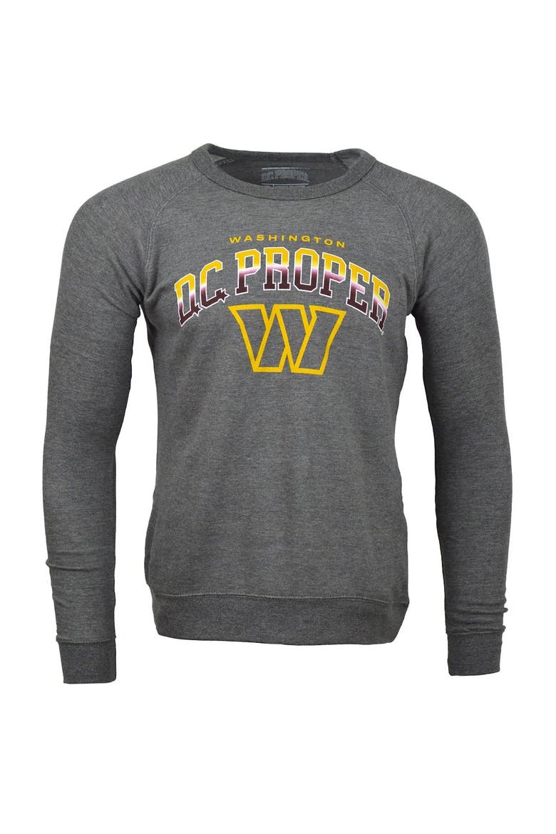 Men's DC PROPER Heather Gray Washington Commanders Signature Raglan Vintage Pullover Sweatshirt, Alternate, color, Heather Gray