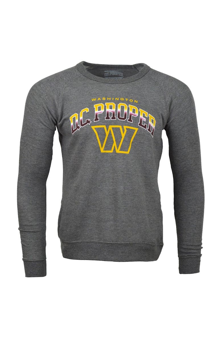 DC Proper Men's DC PROPER Heather Gray Washington Commanders Signature Raglan Vintage Pullover Sweatshirt, Alternate, color, Heather Gray