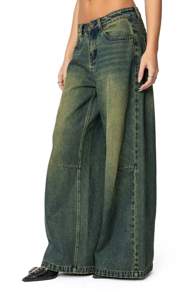 Shawn Tinted Low Rise Wide Leg Jeans, Alternate, color, BLUE-WASHED