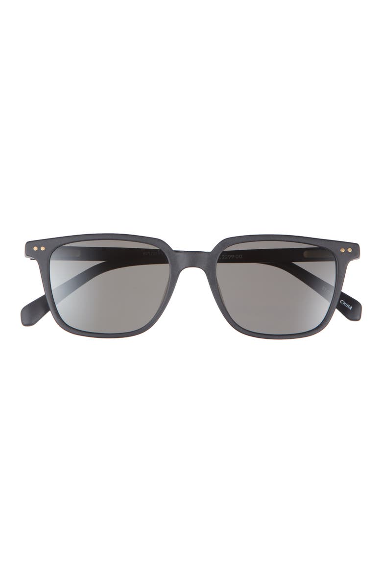 C Suite 50mm Polarized Square Sunglasses, Main, color, MATTE BLACK