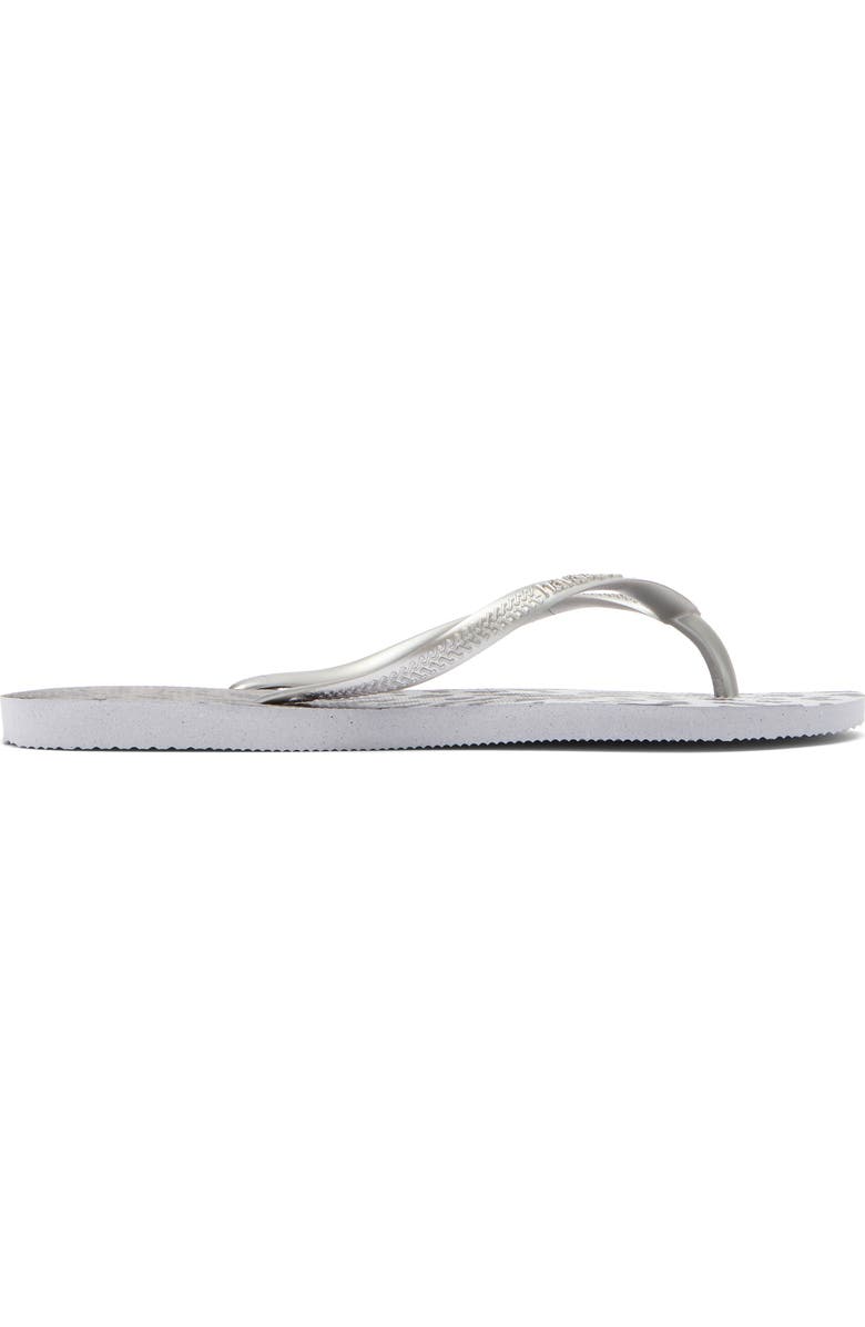 Havaianas Slim Animal Print Flip Flop, Alternate, color, Grey/ Grey