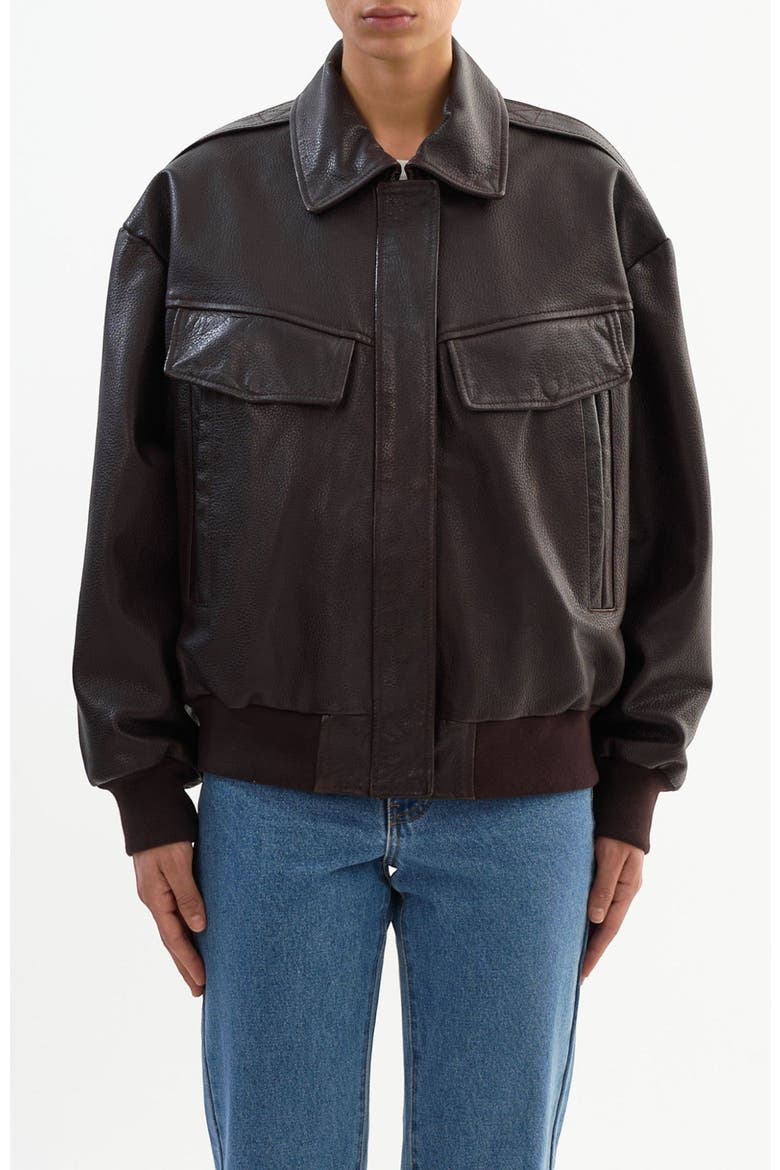 TREVANNA | Leather Bomber Jacket, Main, color, Oxblood
