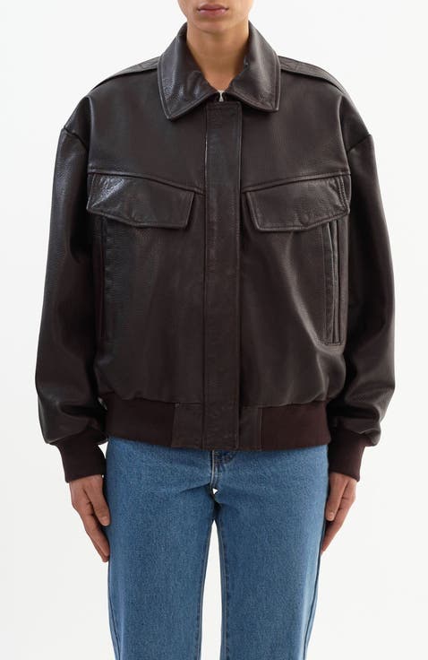 TREVANNA | Leather Bomber Jacket