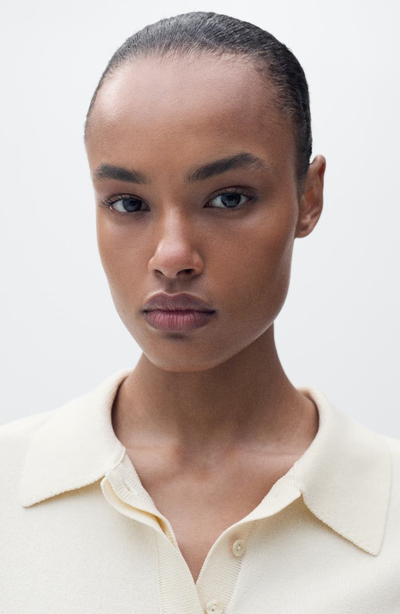 MANGO Tie Hem Polo Sweater, Alternate, color, 